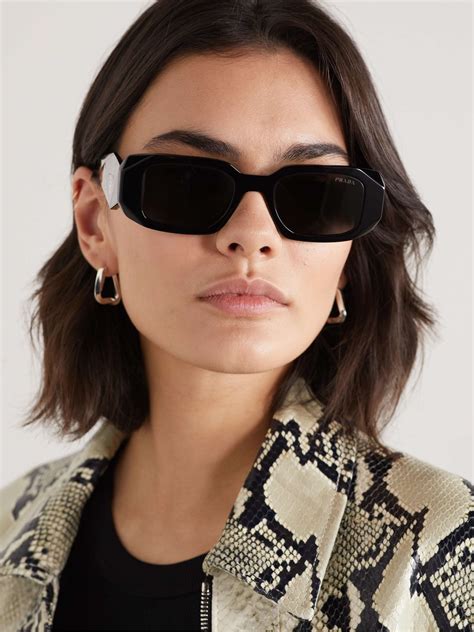 prada black sunglasses with silver bar|shop Prada sunglasses online.